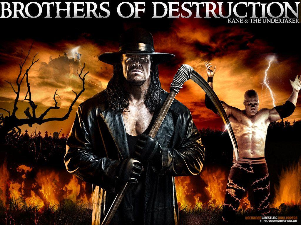 1024x768 WWE Brothers Of Destruction / Kane & Undertaker Wallpaper