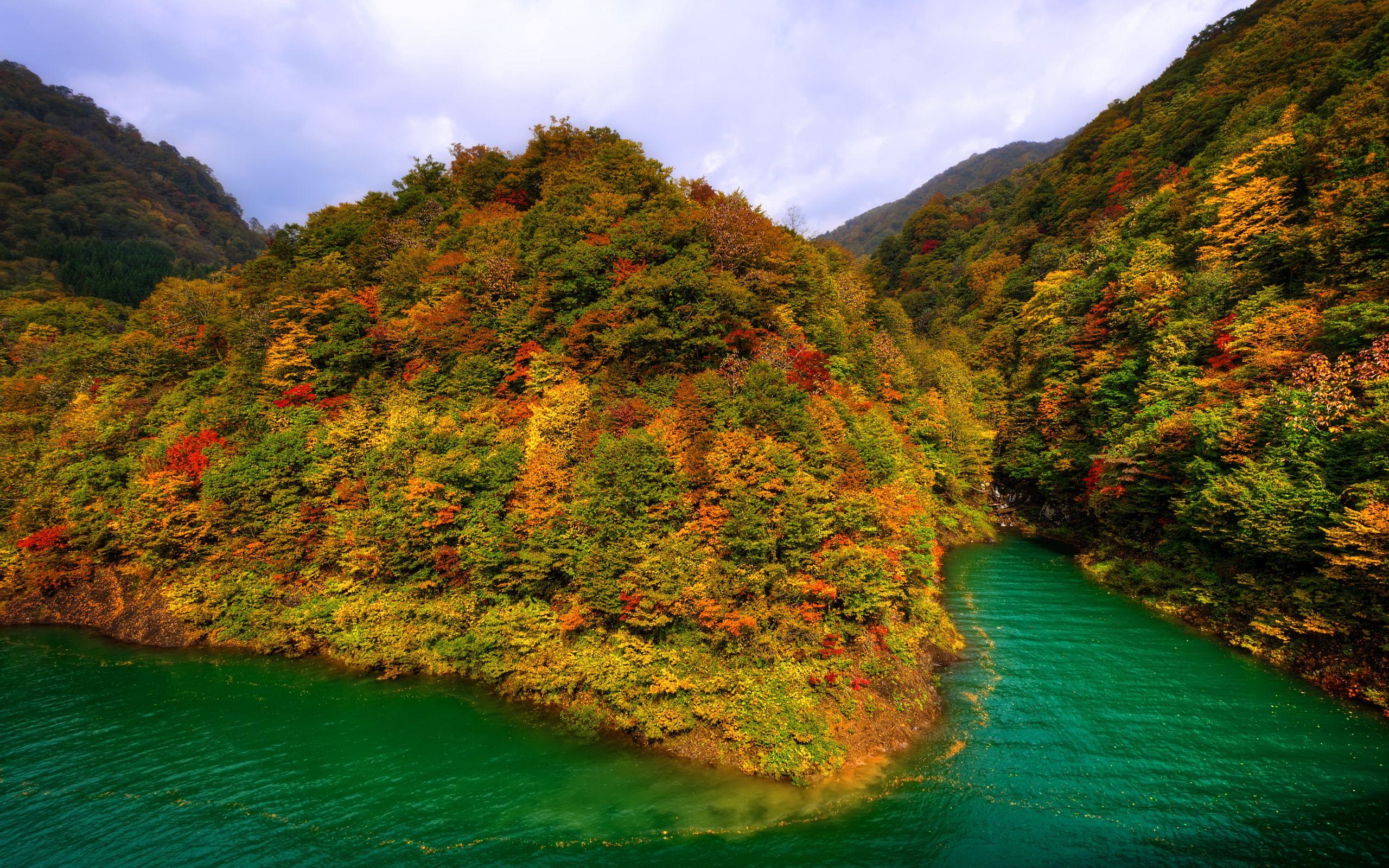 2560x1600 Mountains japan fall forest lake autumn lake wallpaper