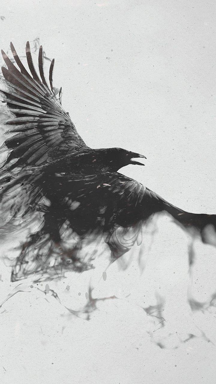 720x1280 Phone Wallpaper (Curated). Raven tattoo, Crow tattoo, Smoke art
