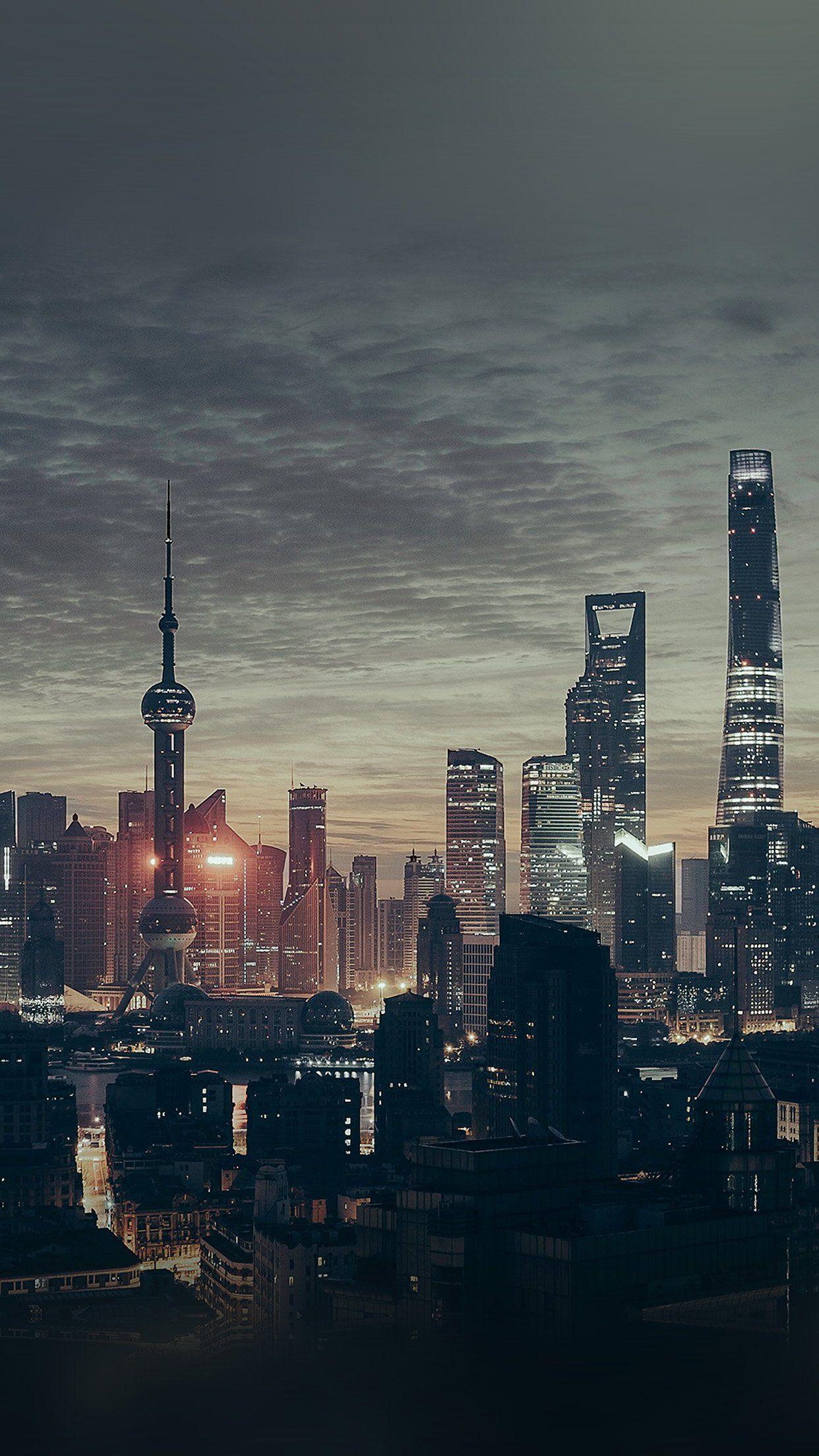 1242x2208 iPhone7 wallpaper. city shanghai