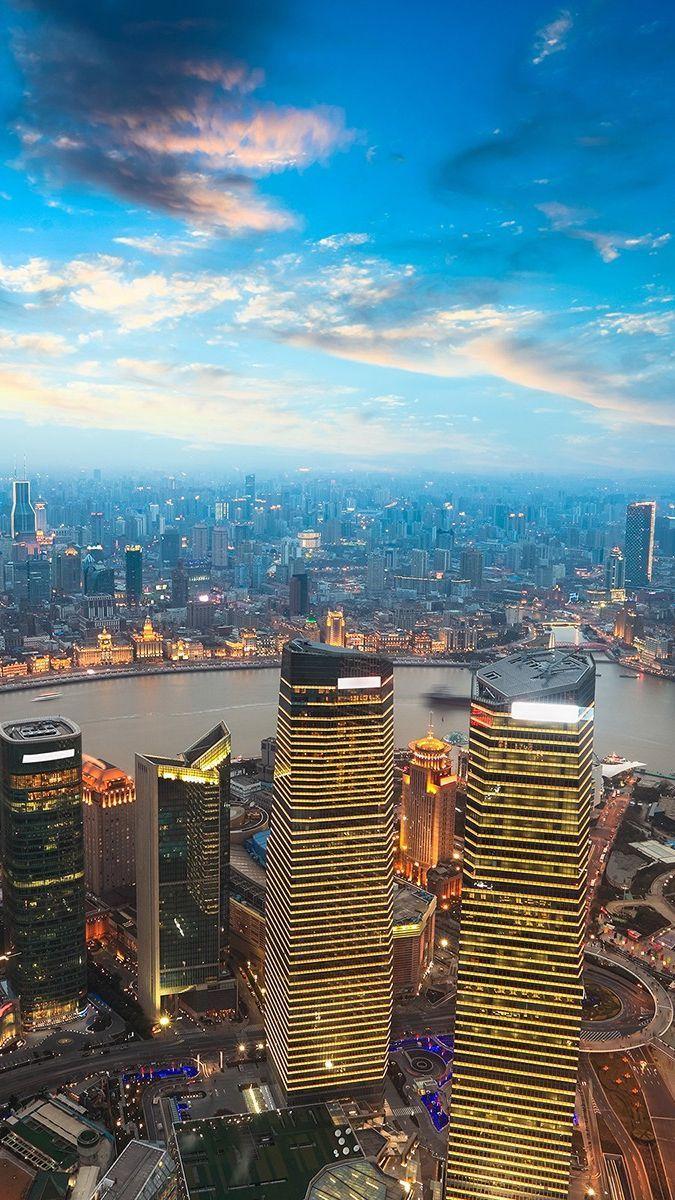675x1200 Shanghai Evening View IPhone Wallpaper. IPhone Wallpaper