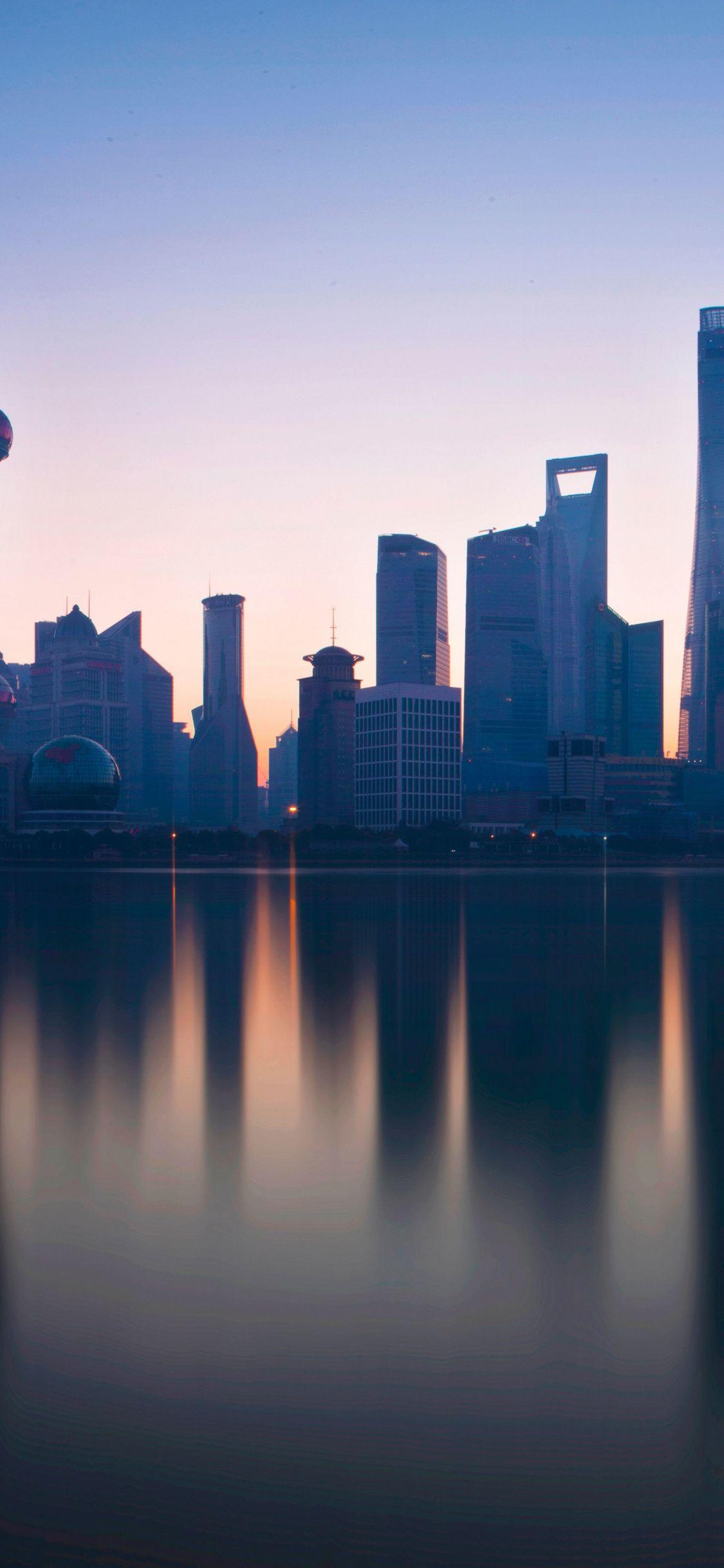 1125x2436 Download 1125x2436 wallpaper shanghai, cityscape, buildings