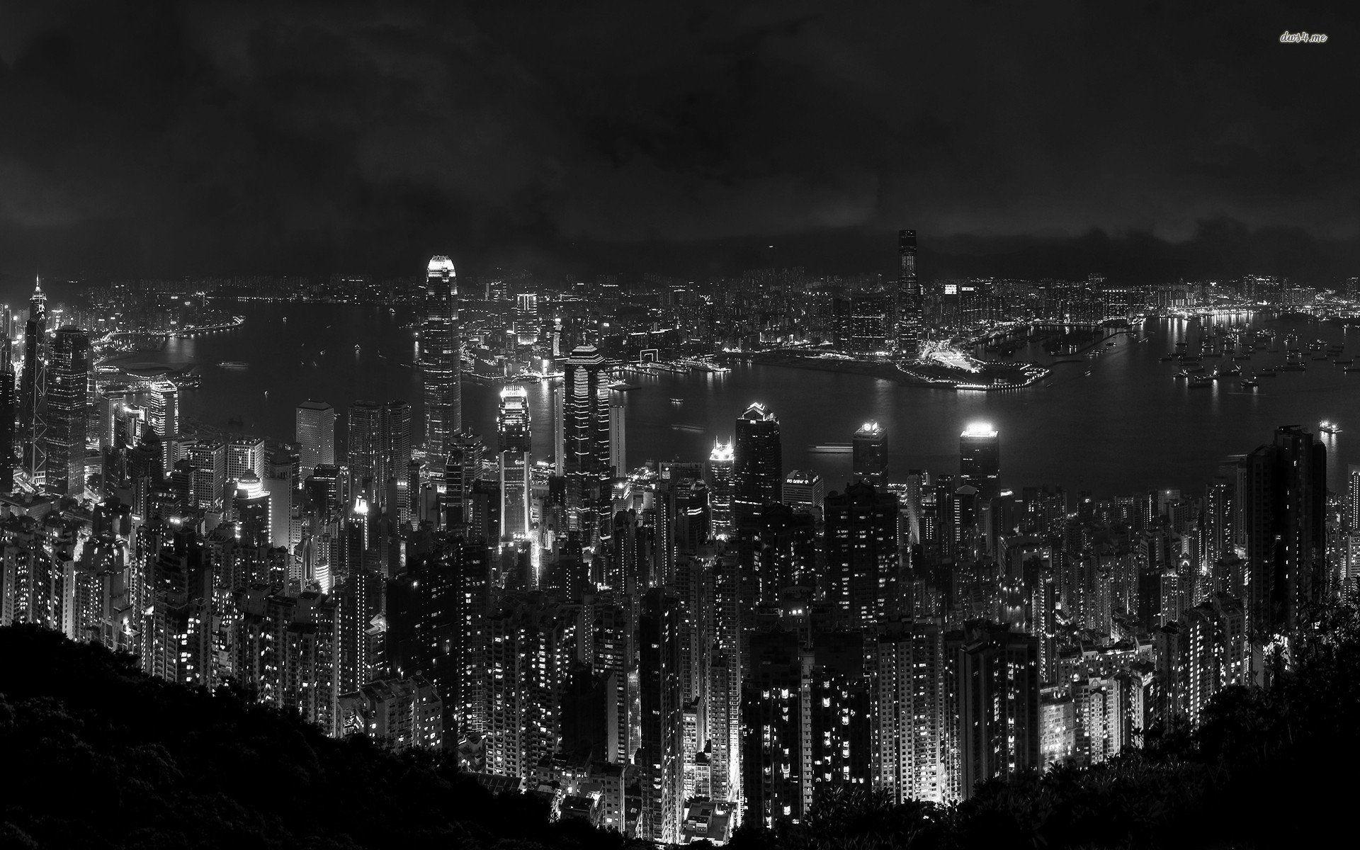 1920x1200 Black And White Hong Kong Cityscape 539018