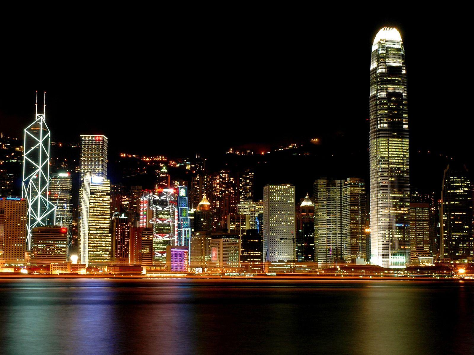 1600x1200 Hong Kong Night Wallpaper City World Wallpaper in jpg format