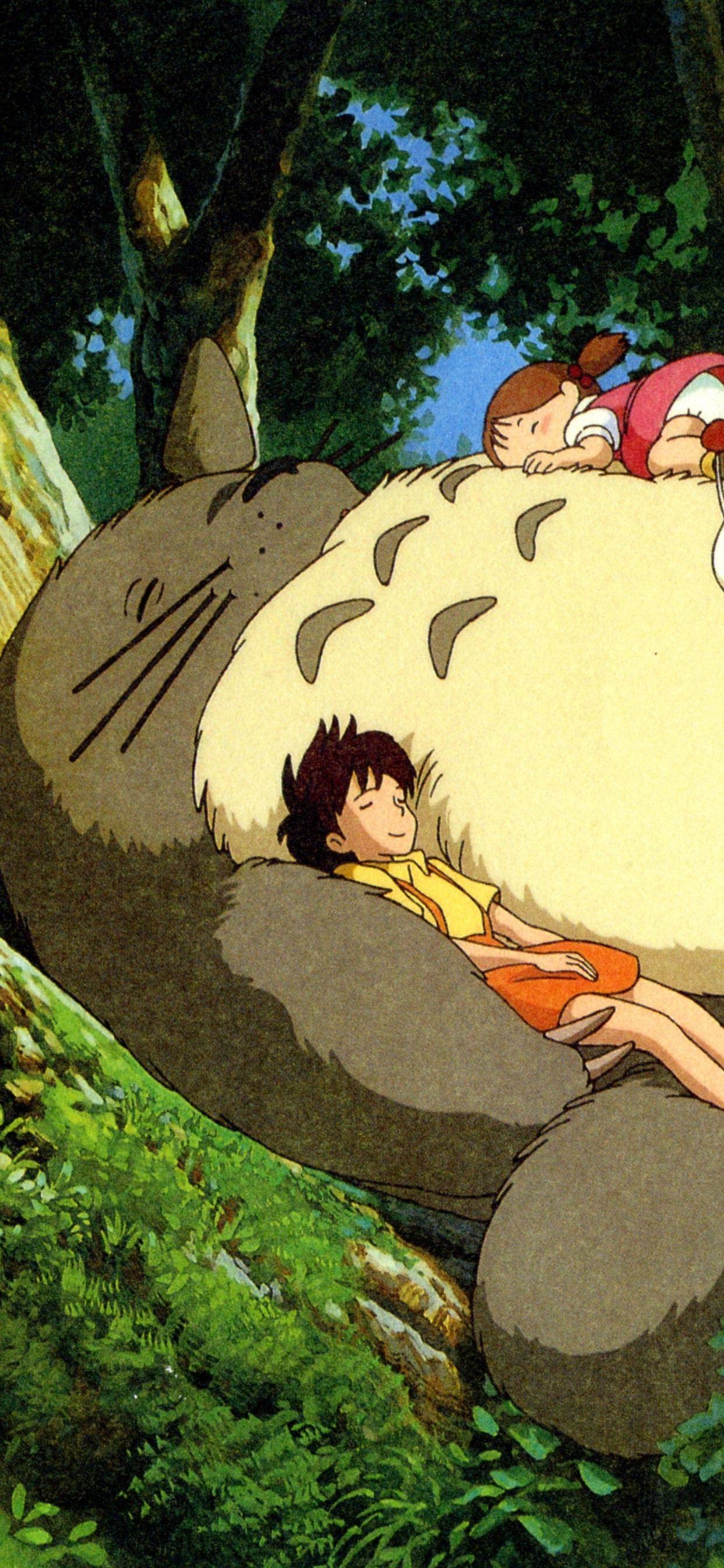 1242x2688 My Neighbor Totoro, Hayao Miyazaki, happy childhood