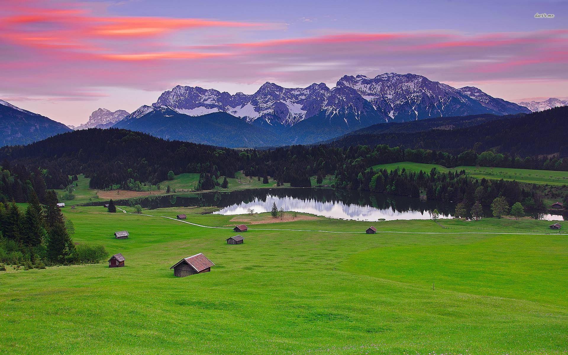 Wallpaper Bavaria Alps, Cabin, Mist, Scenery, Relaxing