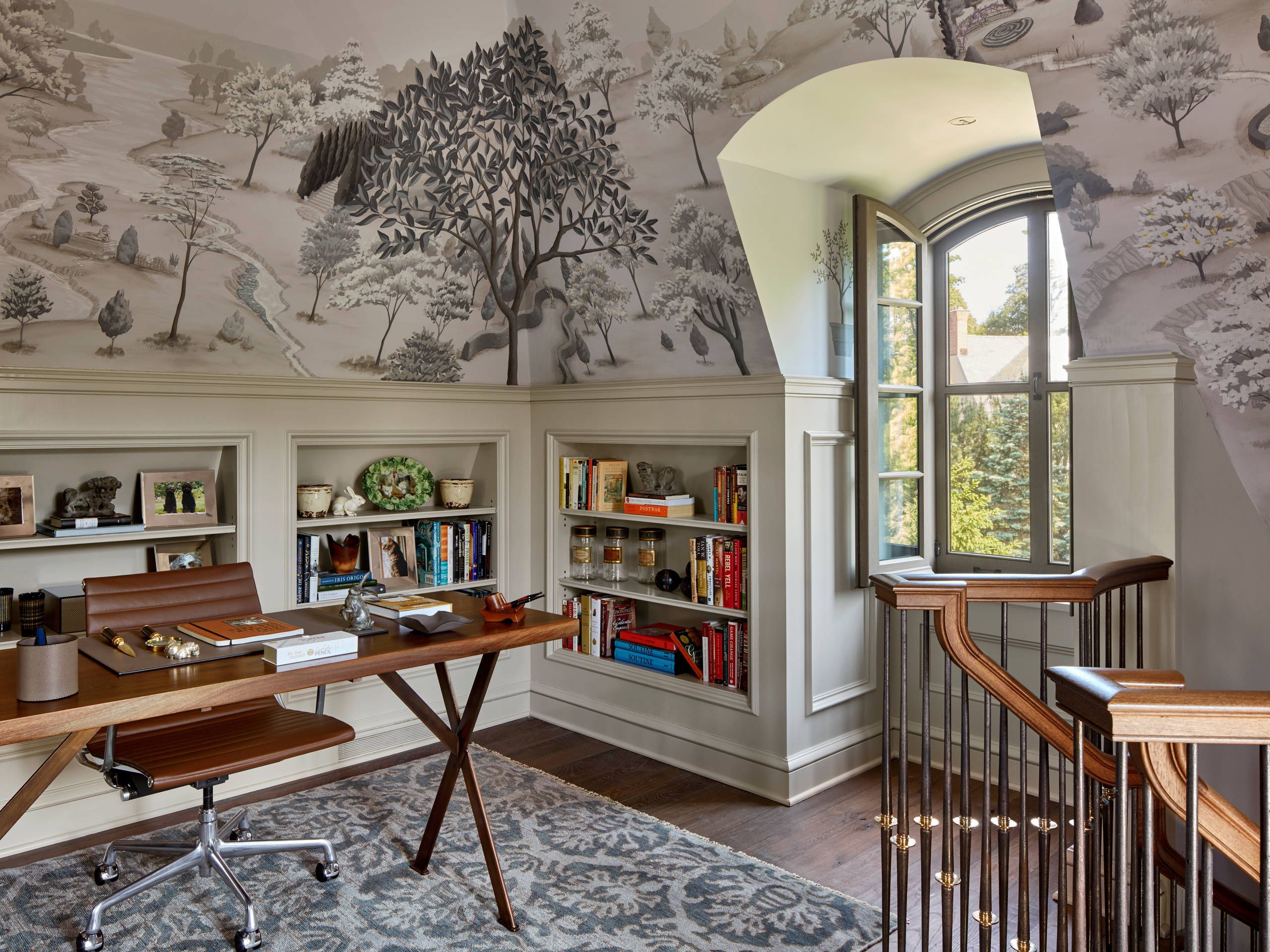 2560x1920 Home Offices With Wallpapered Ceilings