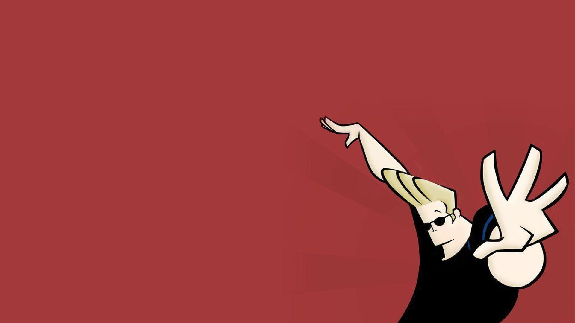 1920x1080 Johnny Bravo Red Background Wallpaper