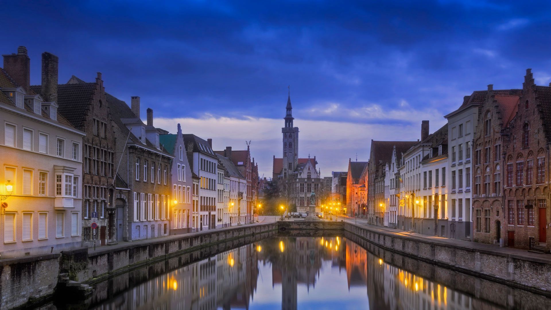 1920x1080 Wallpaper night, home, channel, Belgium