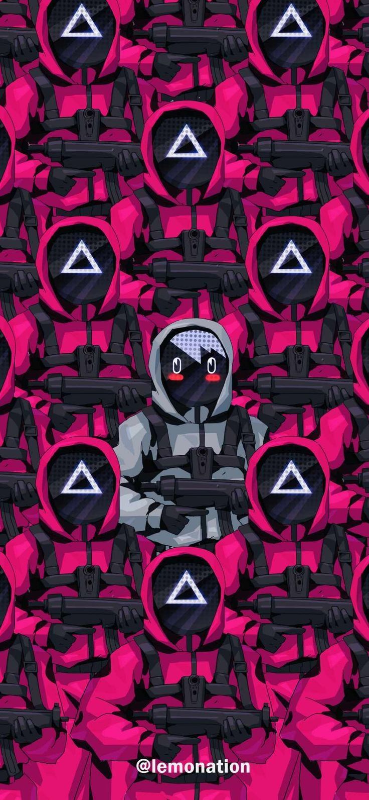 736x1592 Squid Game Soldiers IPhone Wallpaper