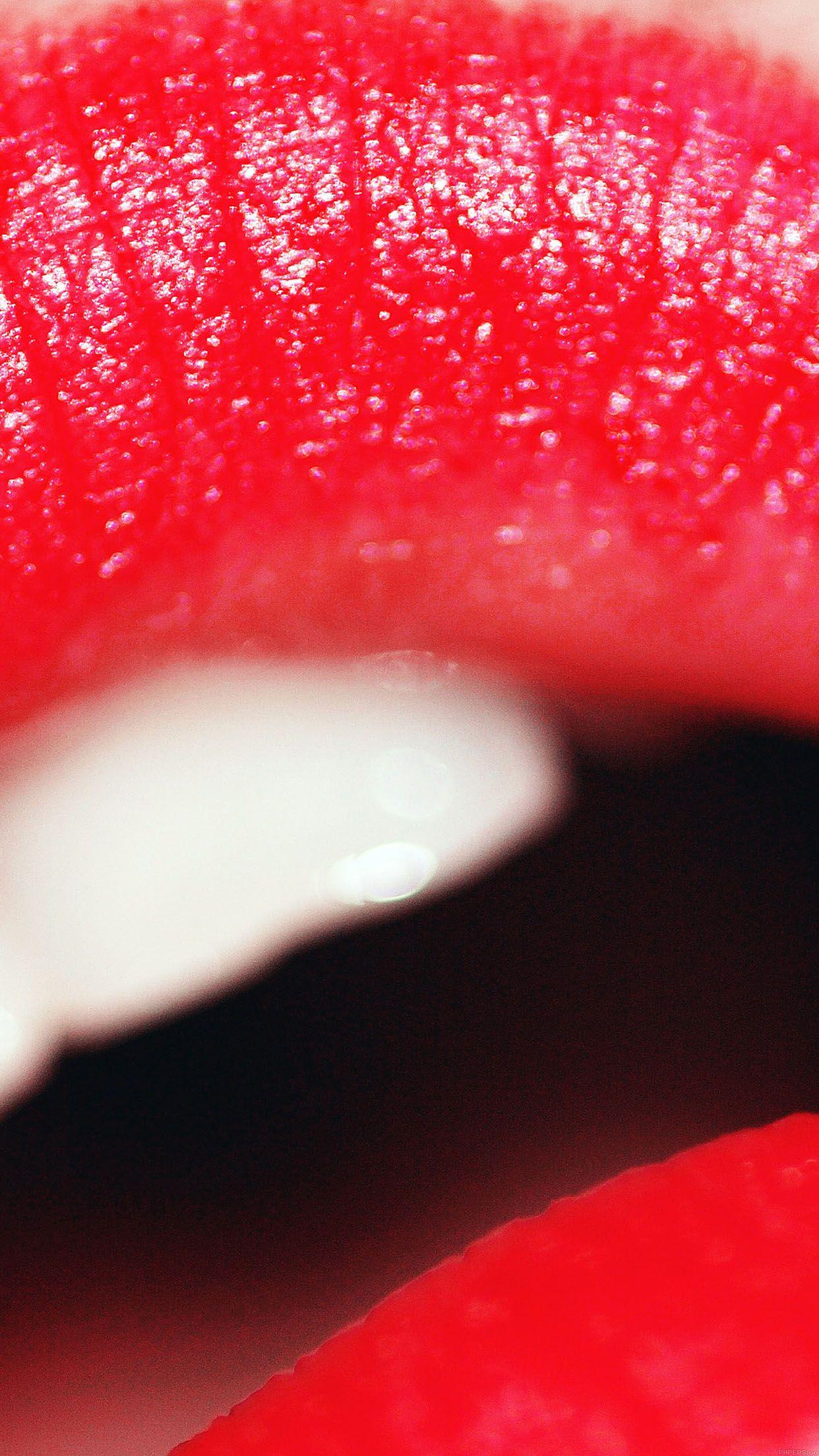 1242x2208 iPhone wallpaper. red lips art