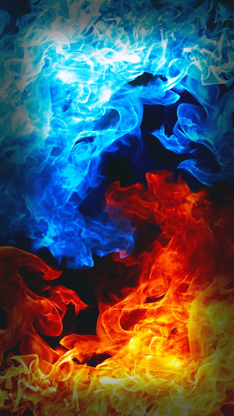 800x1422 Flamme, blue, fire, red, HD phone wallpaper
