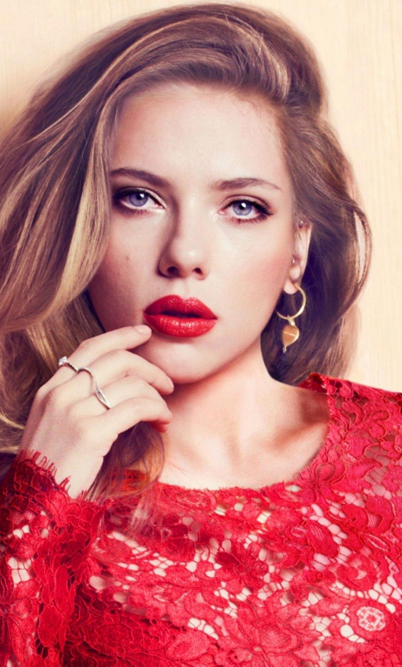 1280x2120 Download 1280x2120 wallpaper scarlett johansson, red lips