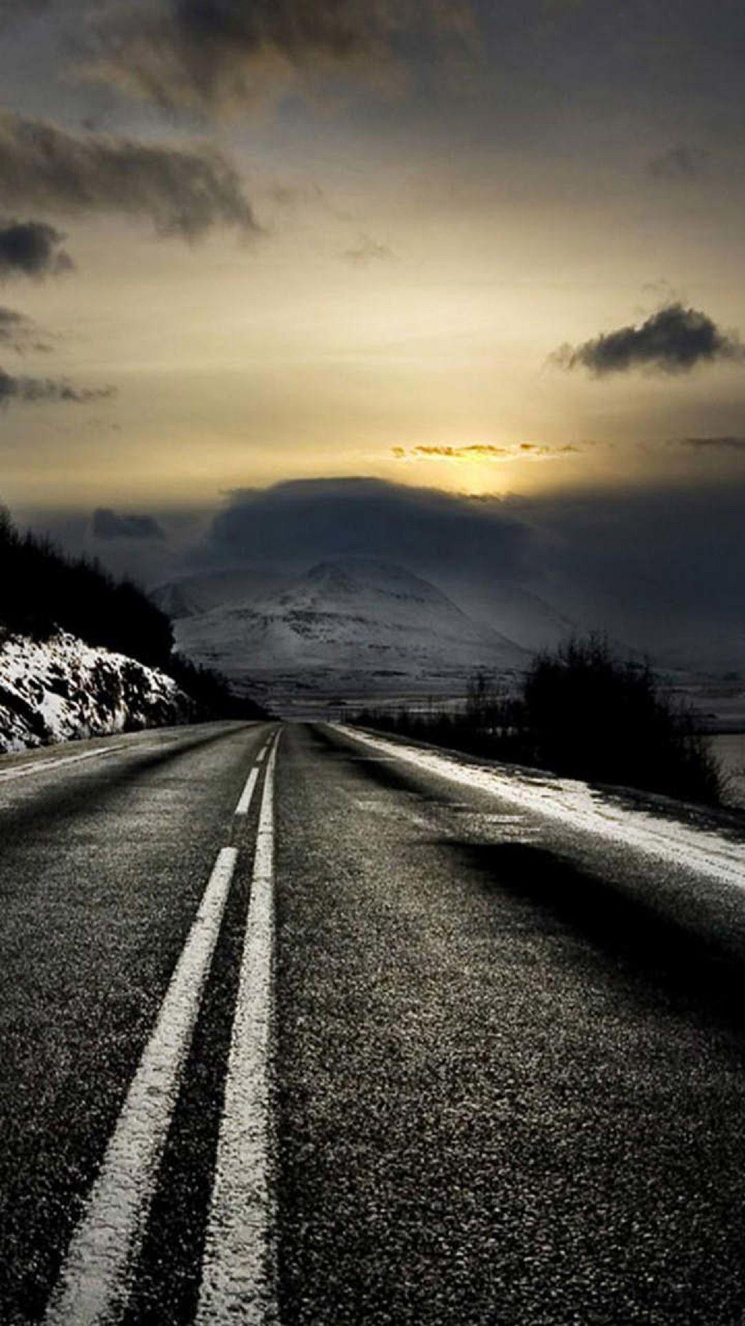 1080x1920 Mountain Road Sunrise iPhone 6 Plus HD Wallpaper HD