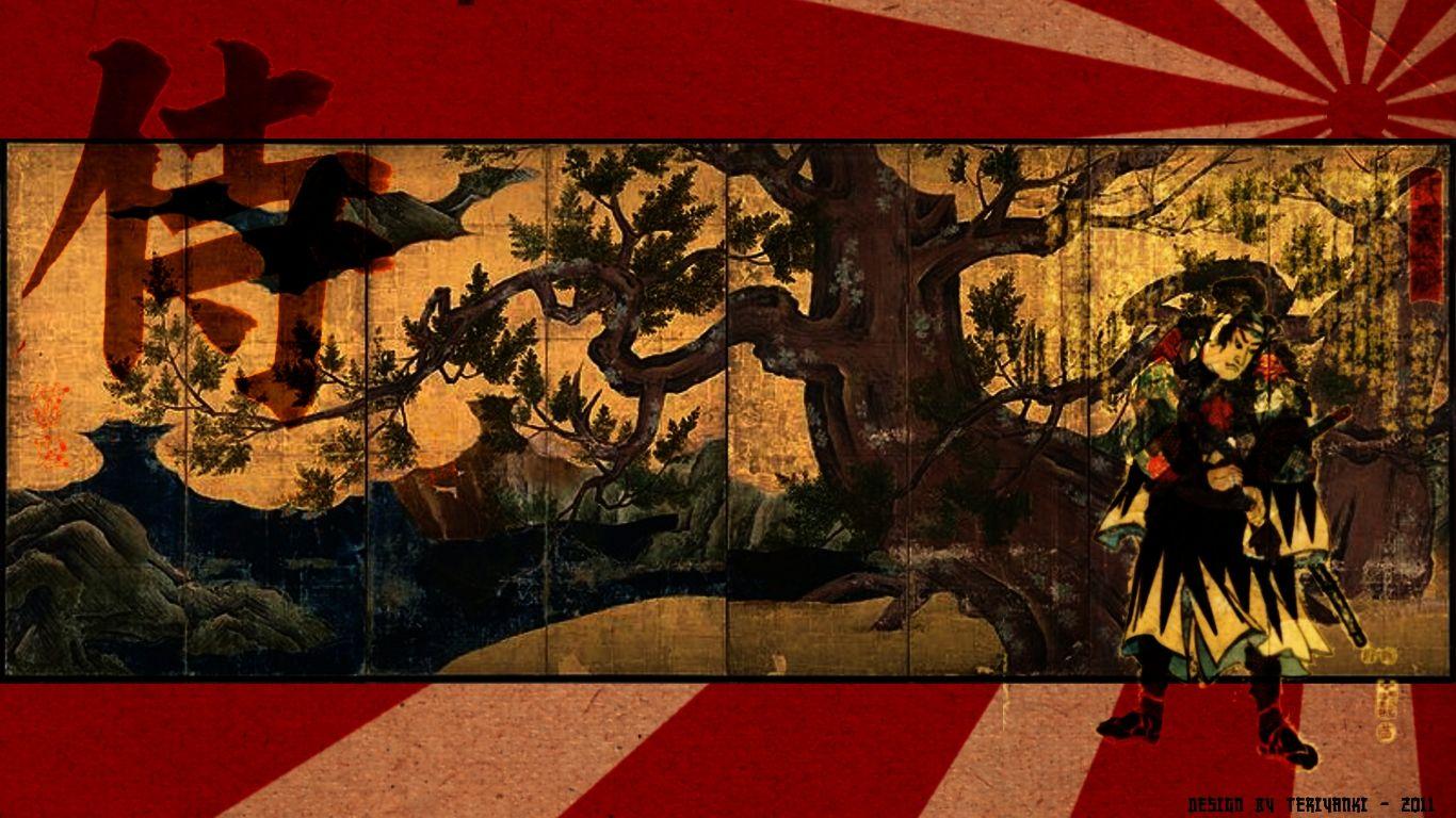 1366x768 Samurai Art Wallpaper