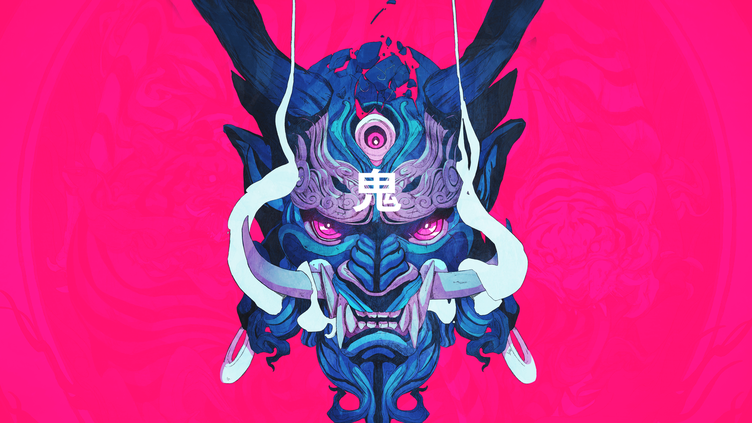 2560x1440 Download 2560x1440 Samurai Mask, Artwork Wallpaper for iMac