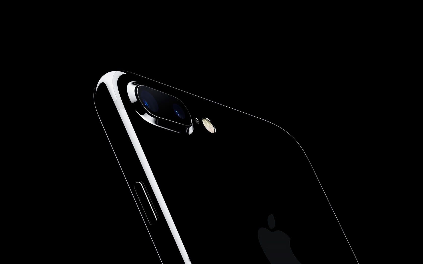 1680x1050 Jet black iPhone 7 plus HD wallpaper