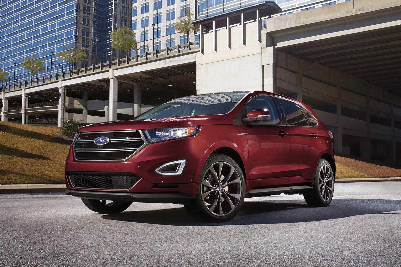 1280x854 Ford Edge SUV burgundy velvet front side view HD wallpaper