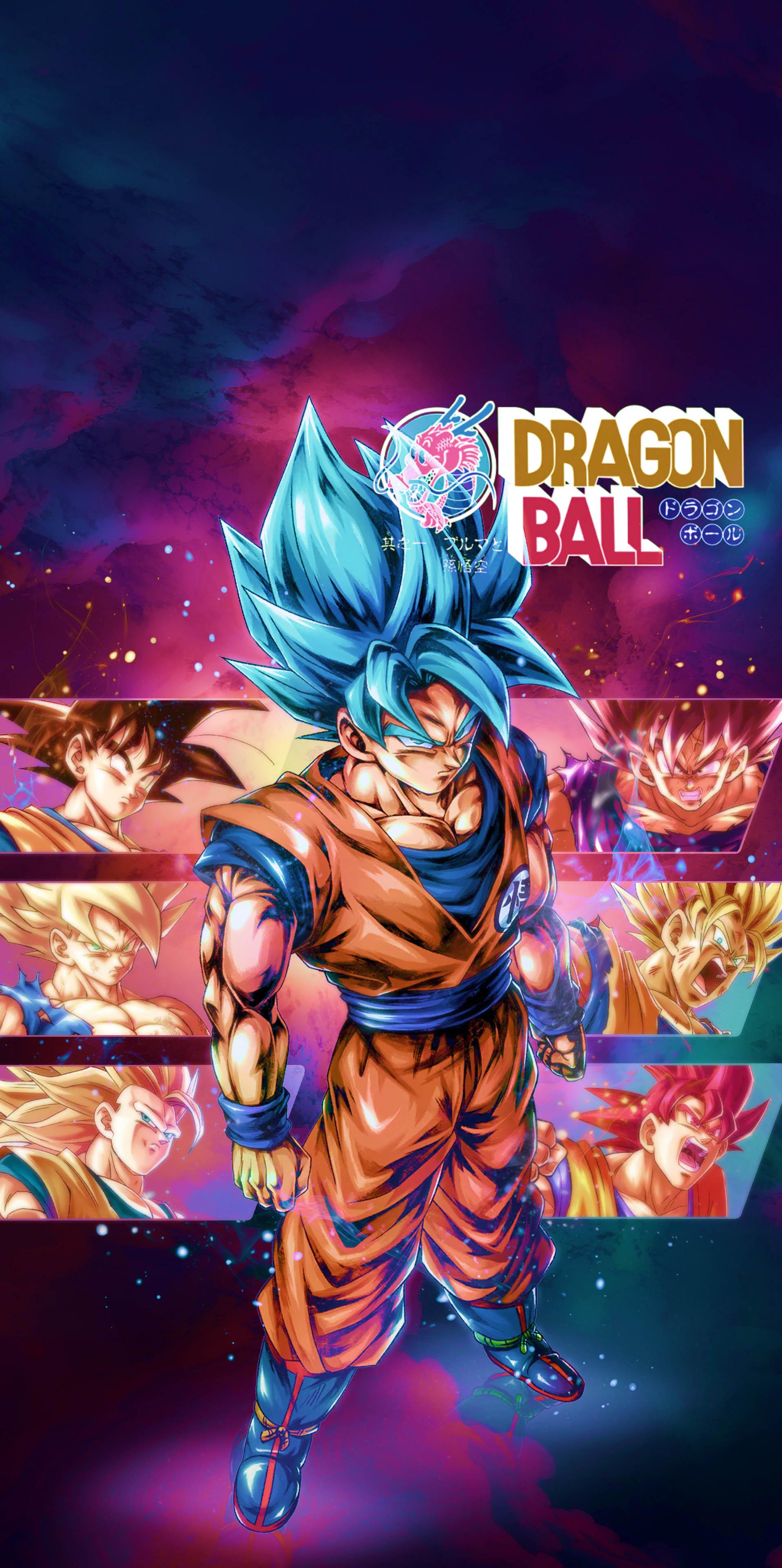 1916x3840 evolutions of Goku and Vegeta