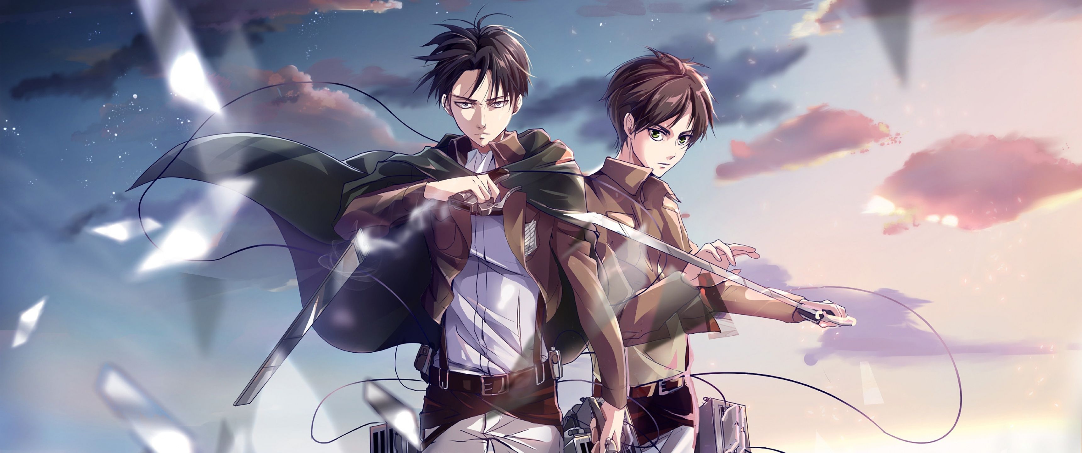 3440x1440 Eren Yeager Wallpaper 4K, Levi Ackerman, Attack on Titan