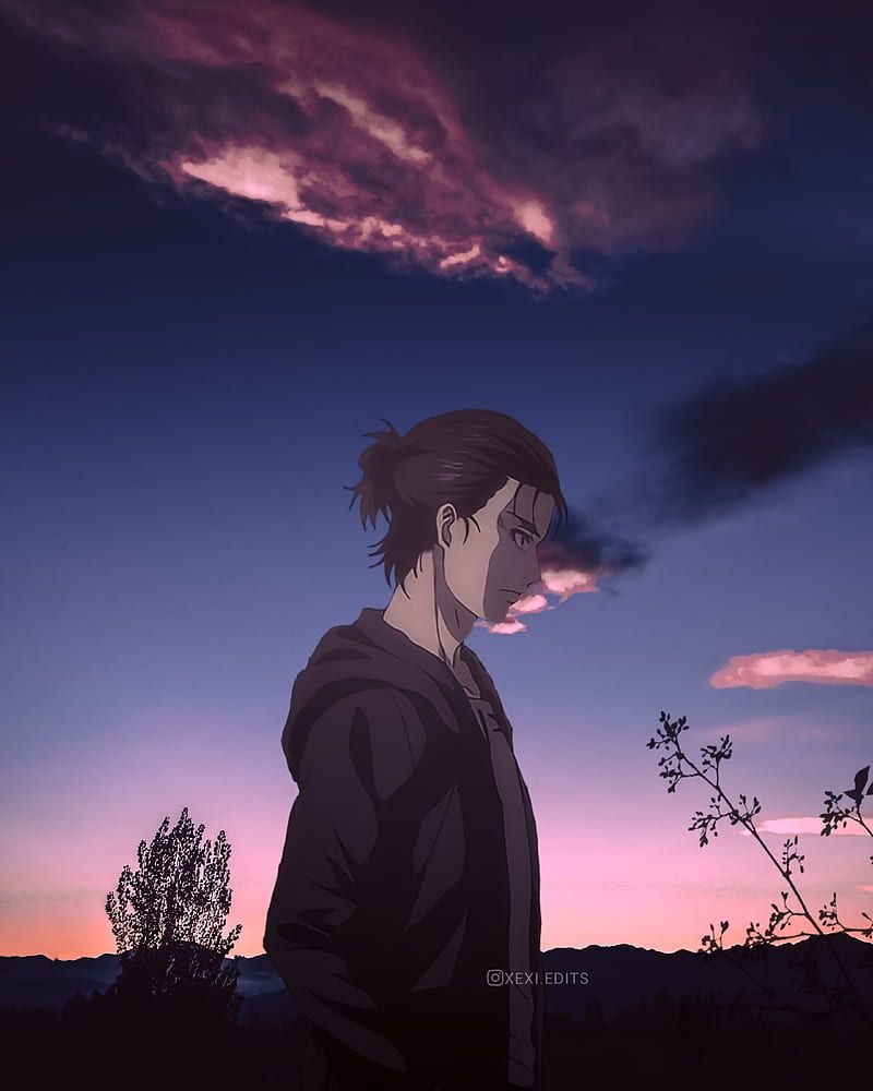 800x1000 Eren Yeager, sky, animelover, attack on titan, aot, edits, sunset, android, anime, HD phone wallpaper
