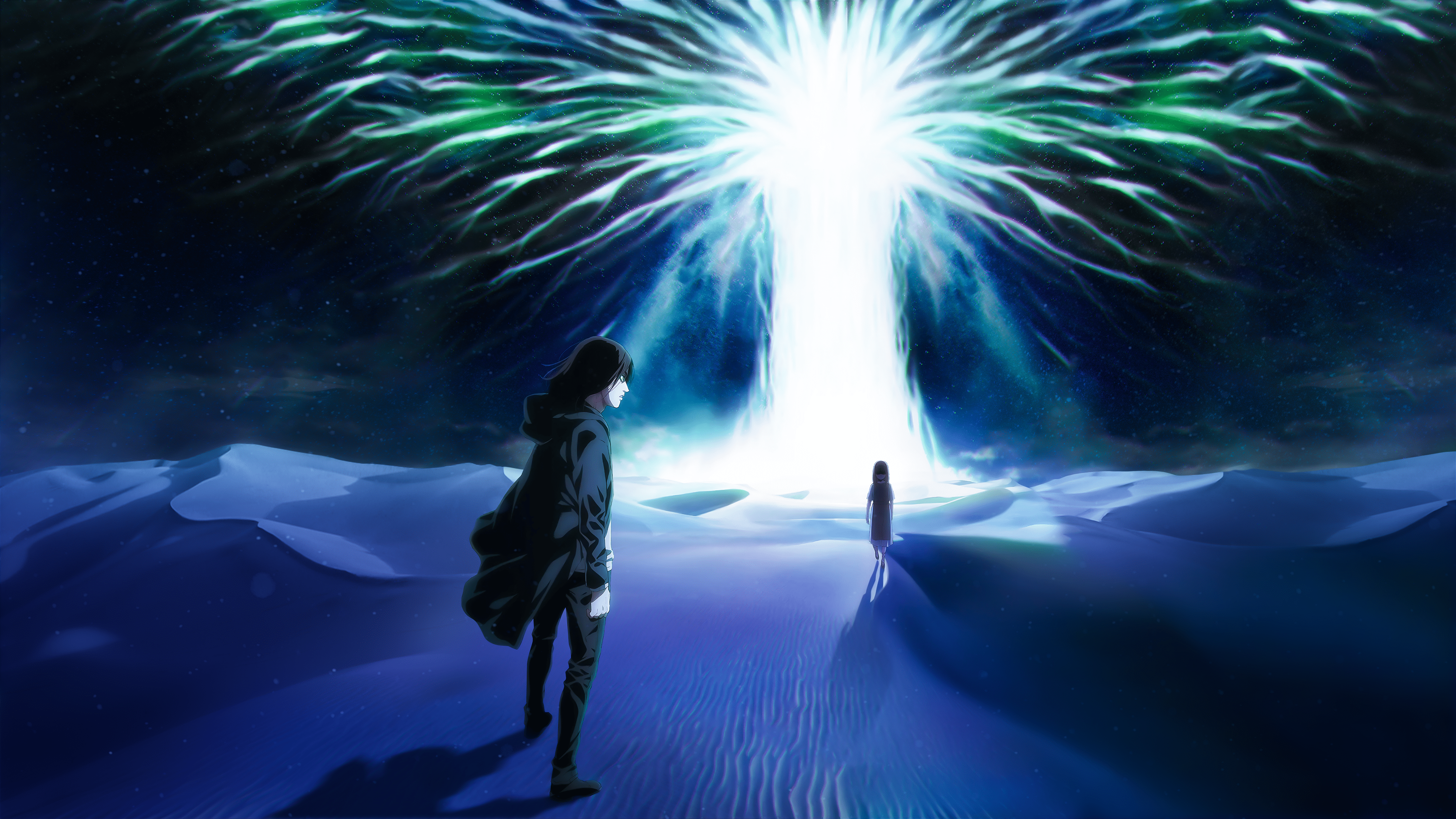 3840x2160 Eren Yeager's Stand: 4K Ultra HD Attack on Titan Anime Wallpaper