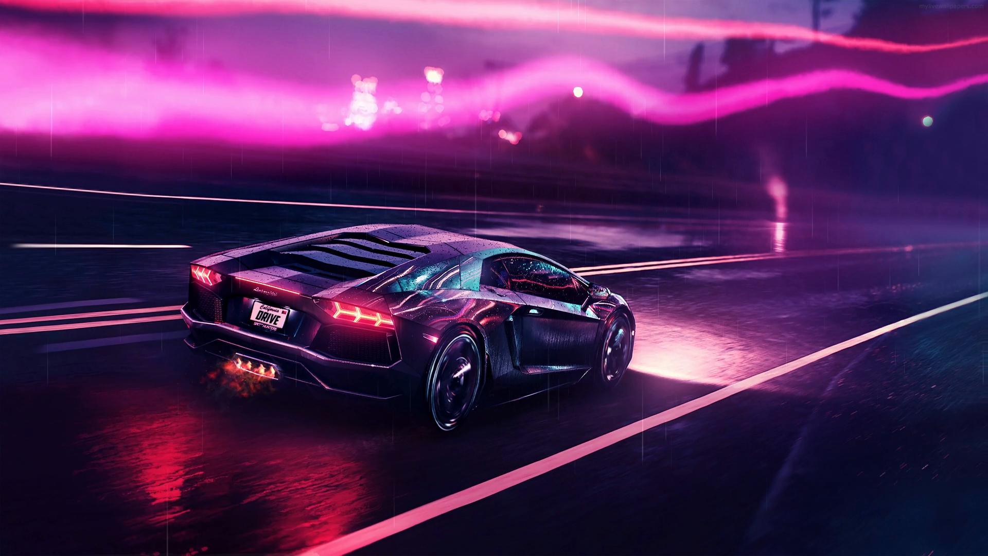 1920x1080 Purple Lights LAMBORGHINI Live Wallpaper