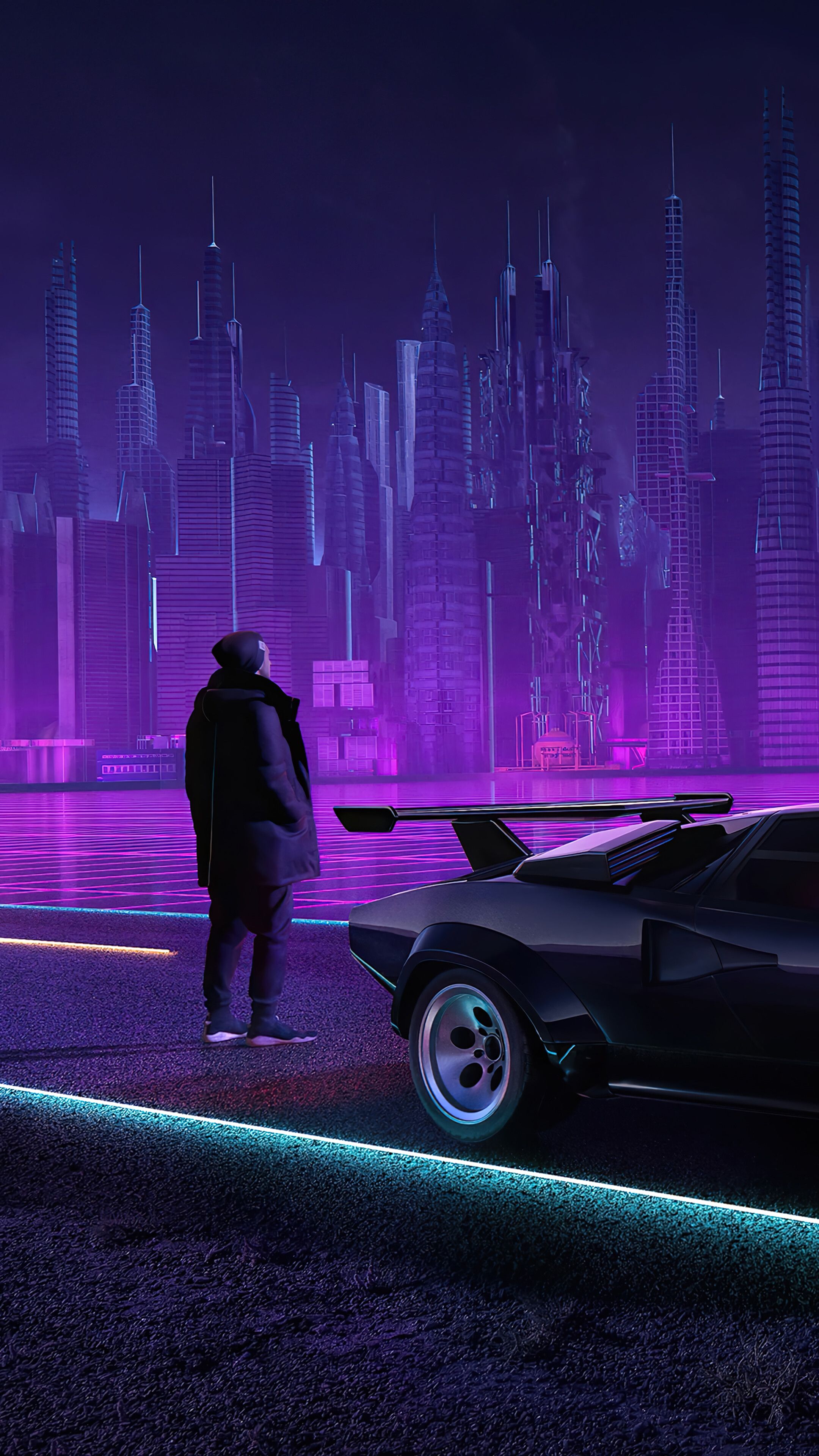 2160x3840 4K Sci Fi City Car Wallpaper IPhone HD Phone G