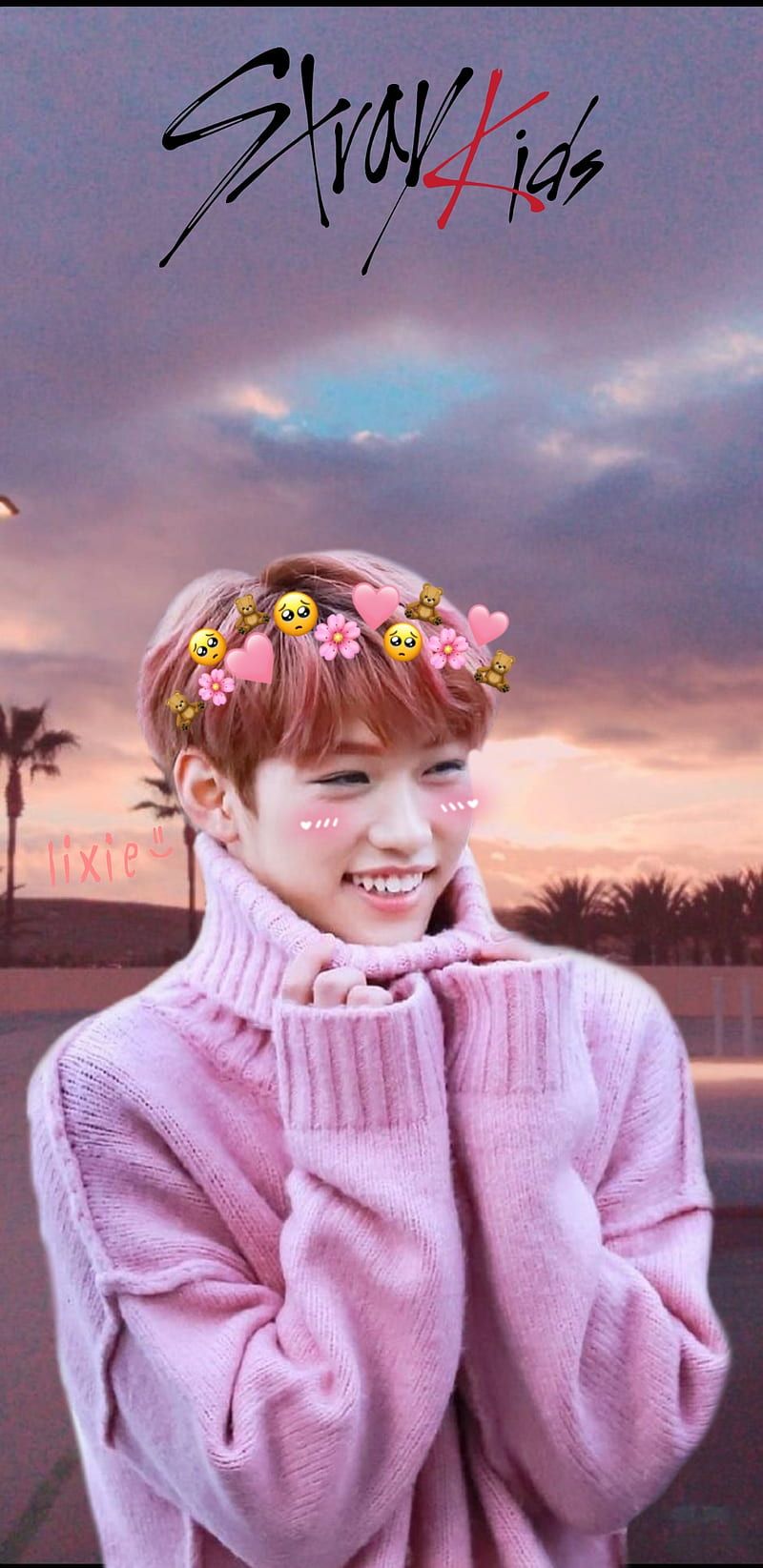 800x1645 Lee Felix Pink, cute, kpop, lee felix, skz, smile, stray kids, sunshine, yongbok, HD phone wallpaper