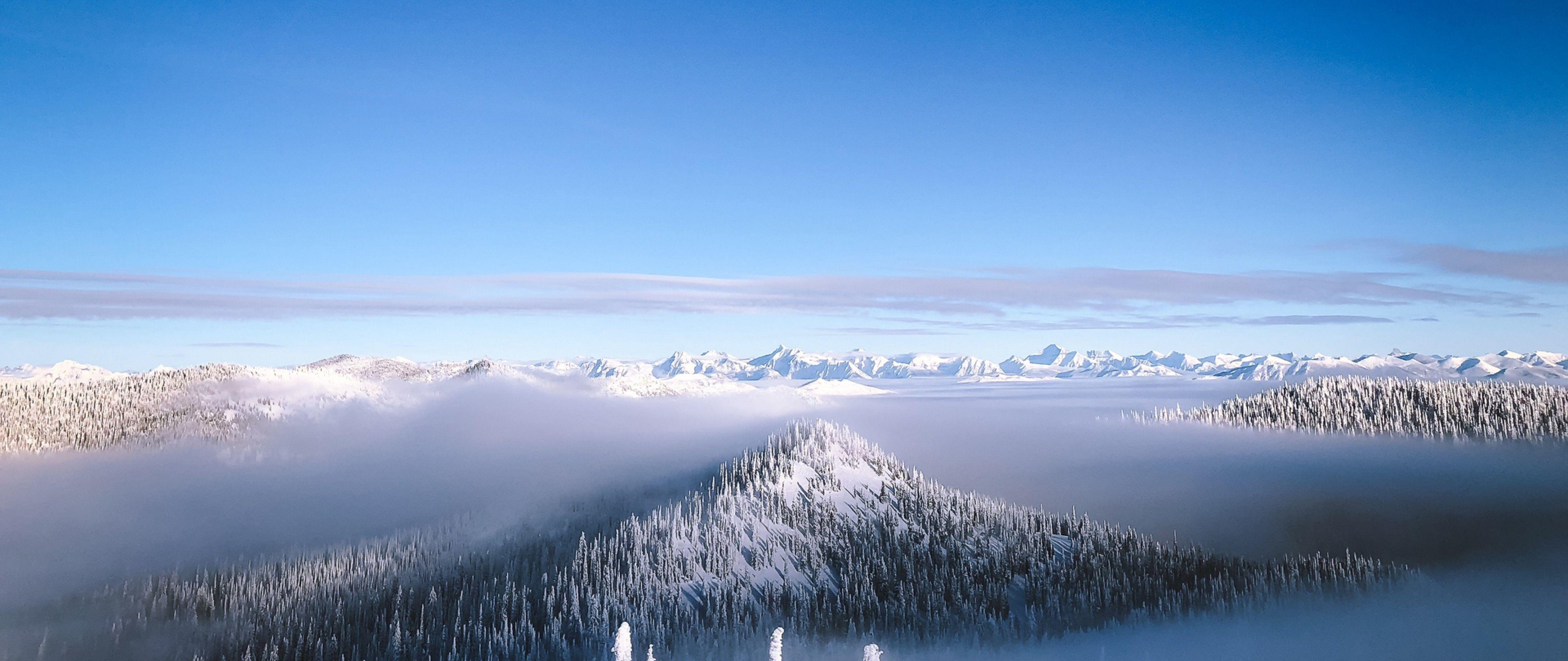 5120x2160 Snowy mountain under a blue sky HD Wallpaper 4K Ultra HD