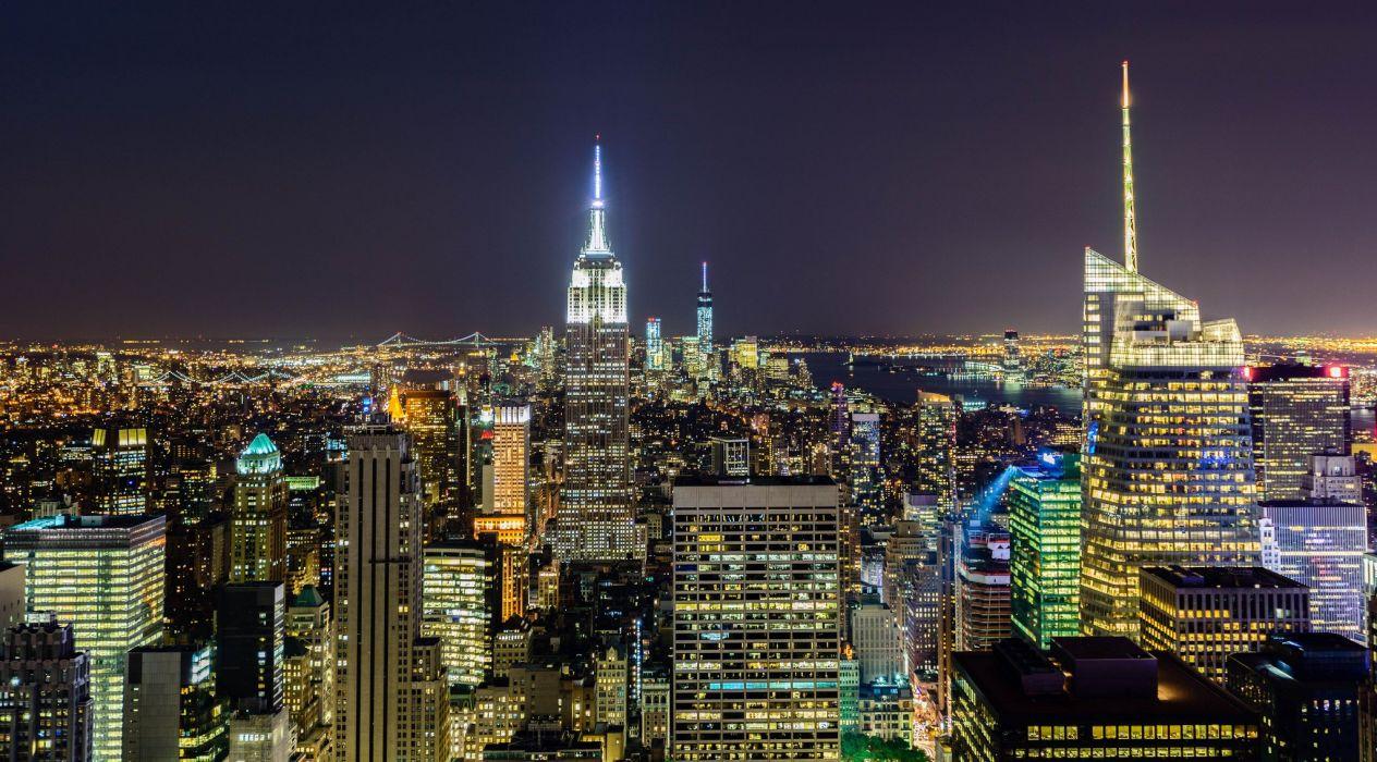 Manhattan Night Skyline Wallpapers - Top Free Manhattan Night Skyline ...