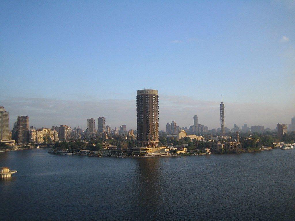 1024x768 Cairo skyline in the morning. Gezira Island. The El Gezira