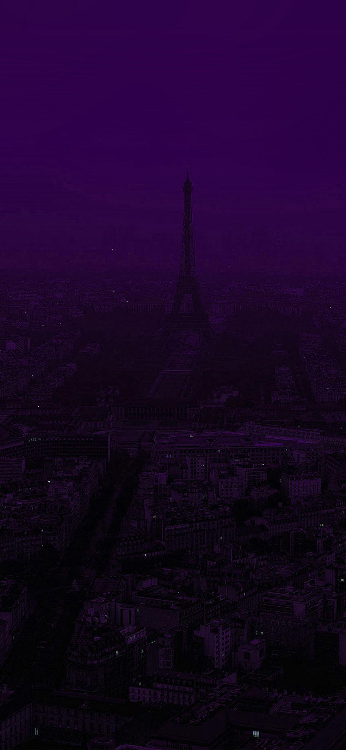Hình nền iPhone X 1125x2436.  Paris màu tím đậm