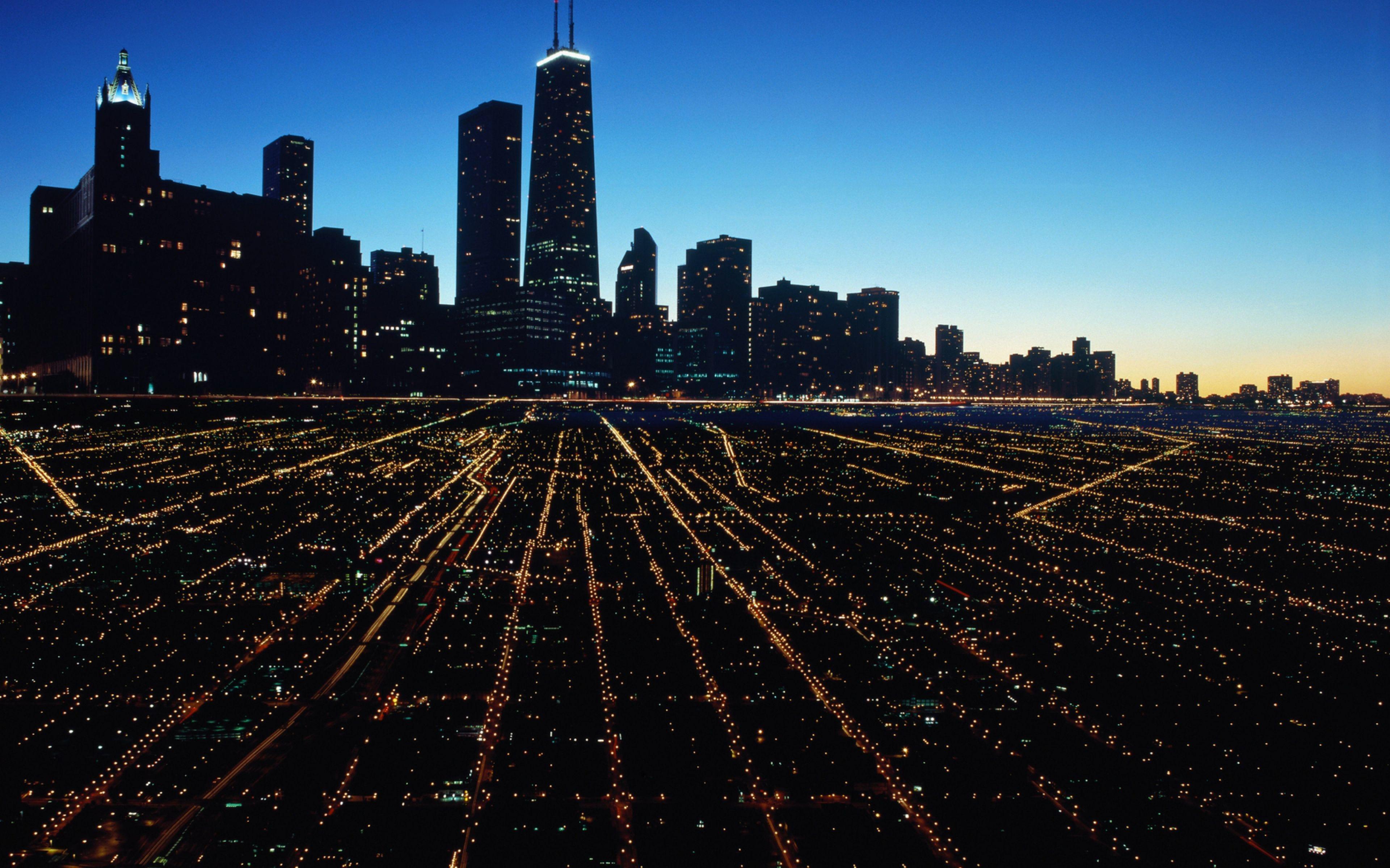 3840x2400 Chicago Night Ultra HD 4K Wallpaper