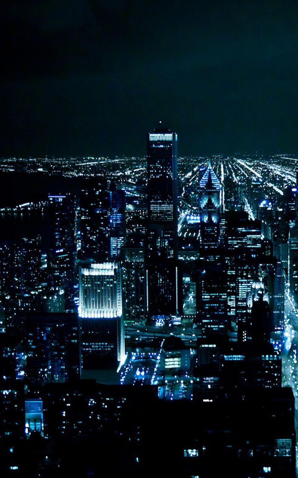 1000x1600 Chicago Skyline Night Android Wallpaper free download