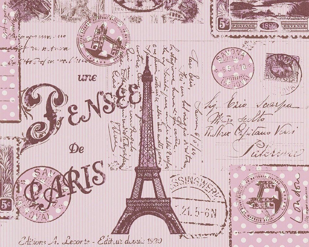 1000x800 Shabby Chic Vintage Pink Paris France Collage Wallpaper. Paper. Boys + Girls 5