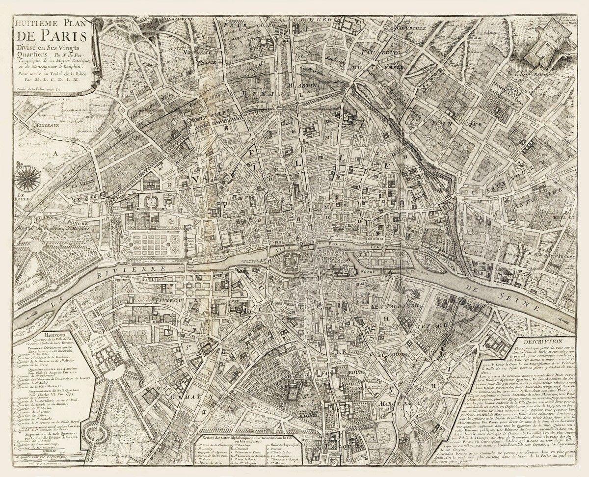1200x972 Vintage Map, France 1705. Vintage Image of France