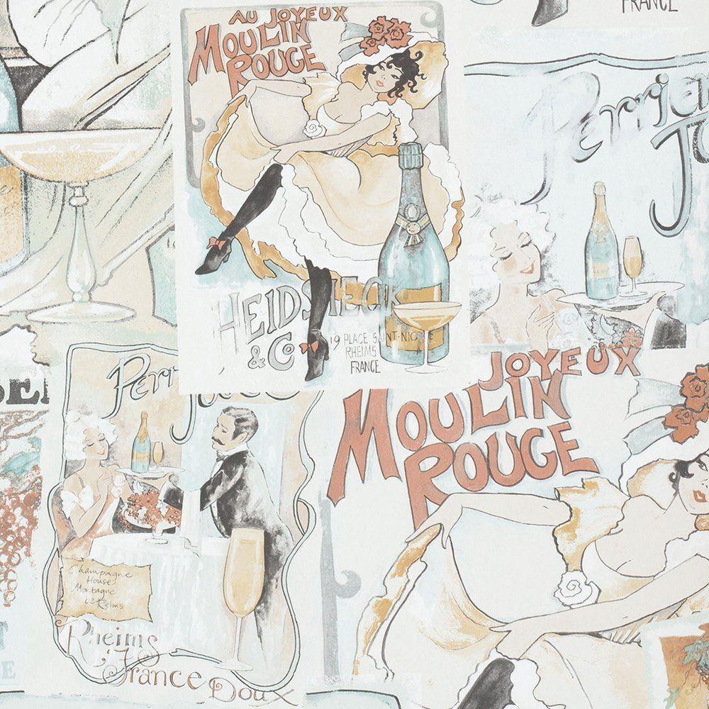 1000x1000 Details about French Theme Moulin Rouge Wallpaper Paris Vintage Retro Paste The Wall Feature