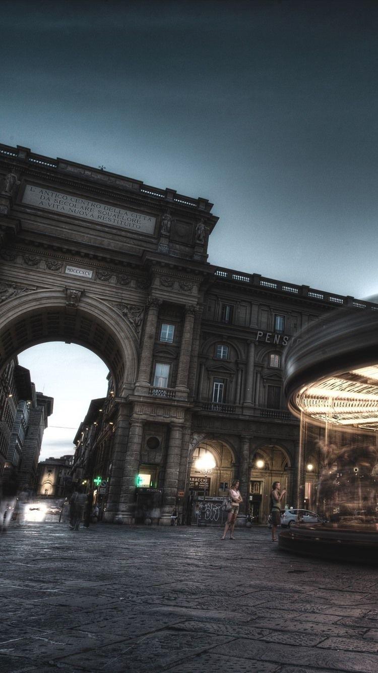 750x1334 Madrid, Spain, carousel, street, night, lights 750x1334