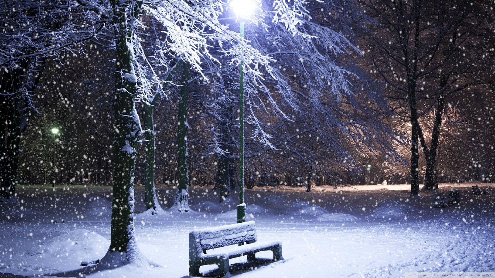 1920x1080 Lone Bench Covered In Snow ❤ 4K HD Desktop Wallpaper for 4K