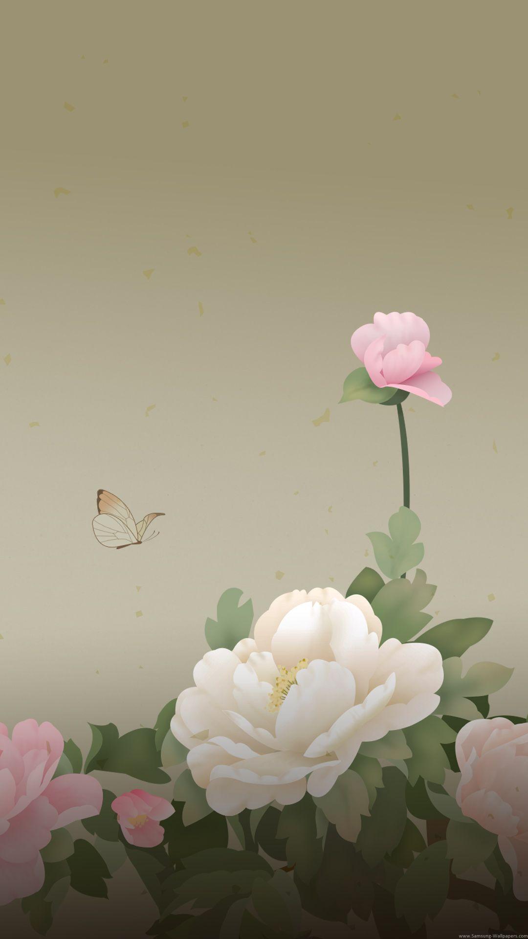 1080x1920 Peony Flowers Butterfly iPhone 6 Plus HD Wallpaper HD