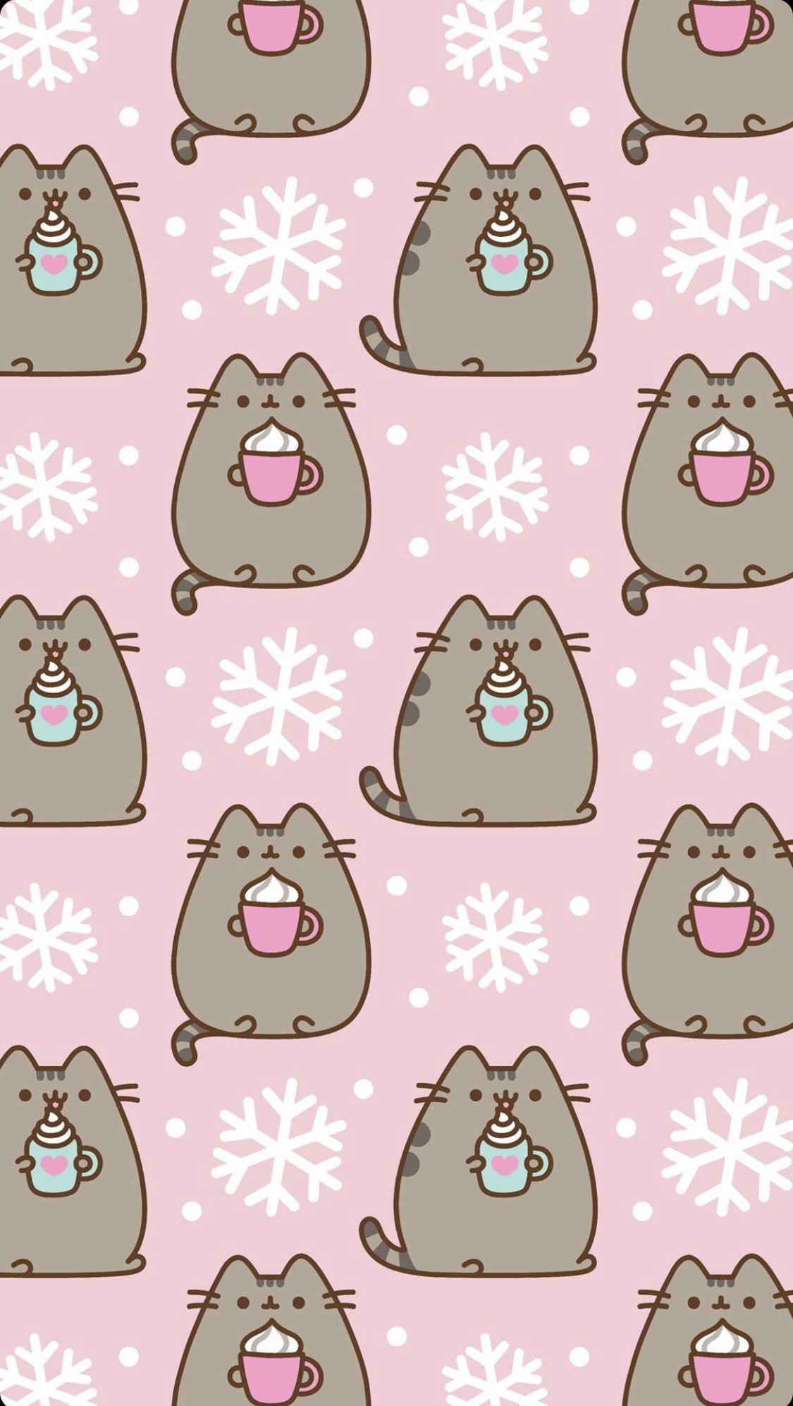 1125x1994 pusheen winter wallpaper !!. Fondos de pantalla de invierno, Fondos de pantalla de iphone, Fondo de pantalla navideño