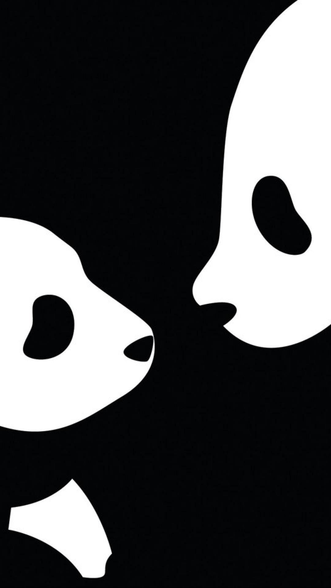 1080x1920 Black and White Panda iPhone Wallpaper 3D iPhone