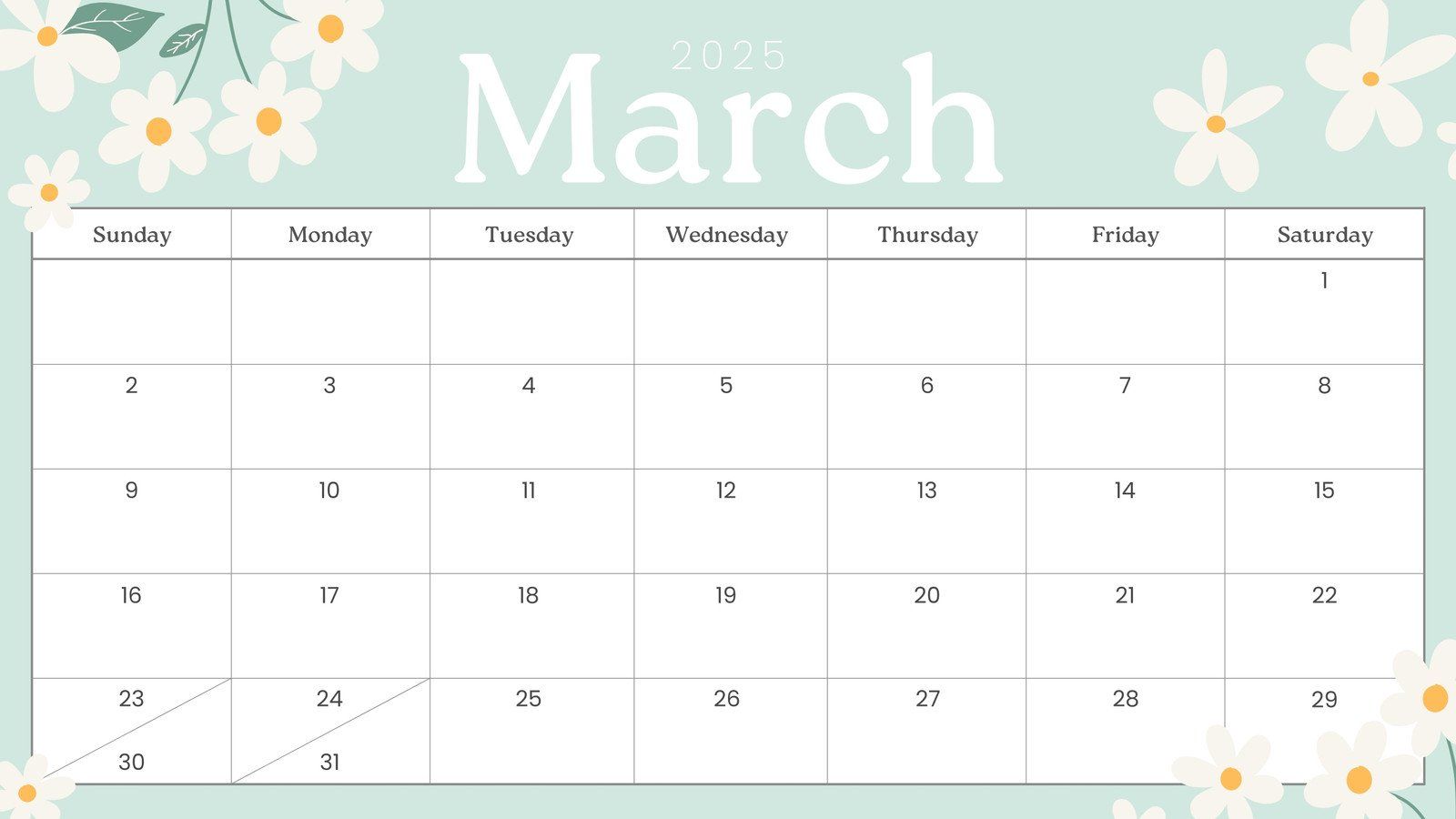 1600x900 Free and customizable march templates