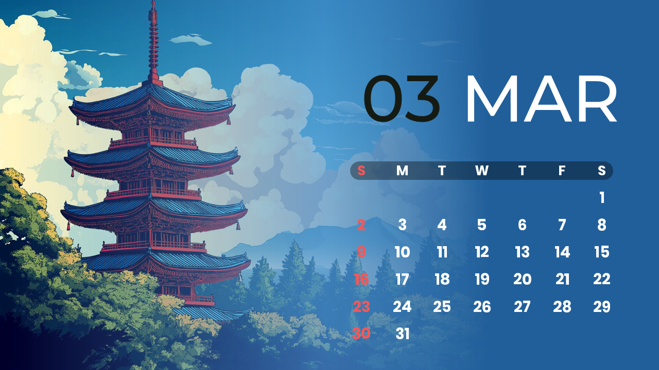 1280x720 Calendar Template
