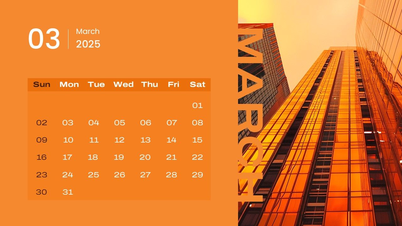 1280x720 Calendar PowerPoint Template
