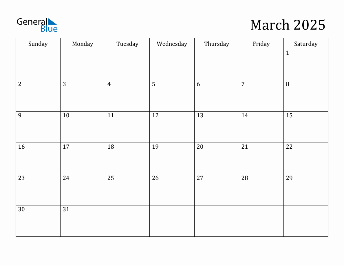 1188x918 March 2025 Monthly Calendar