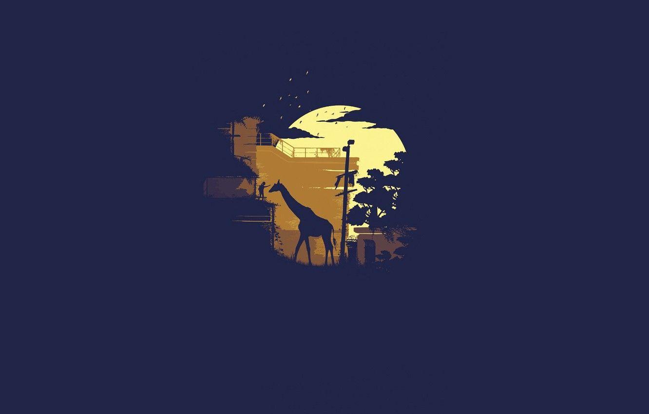 1332x850 Wallpaper minimalism, giraffe, girl, The Last of Us, Naughty Dog