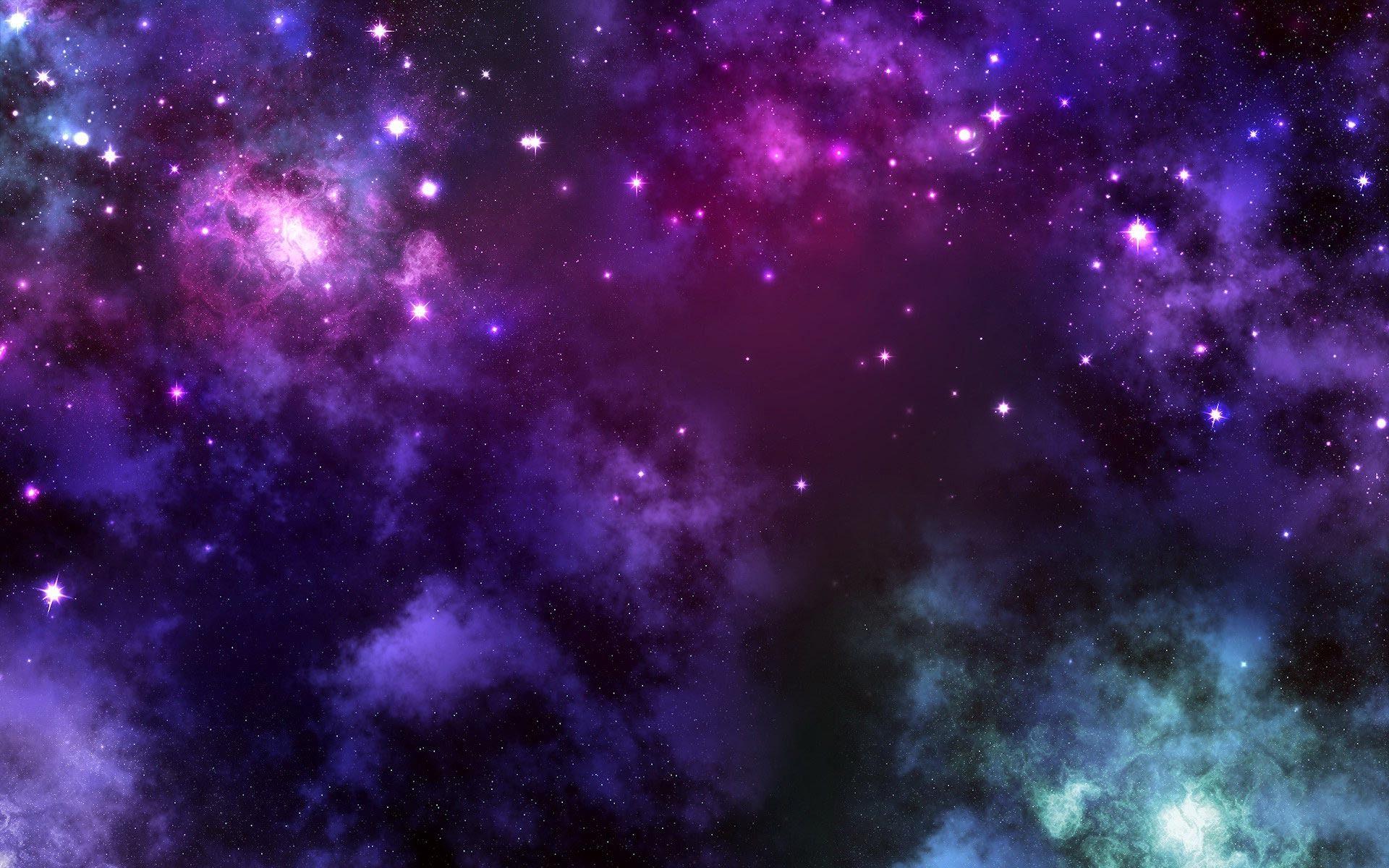 Nền thiên hà màu tím 1920x1200