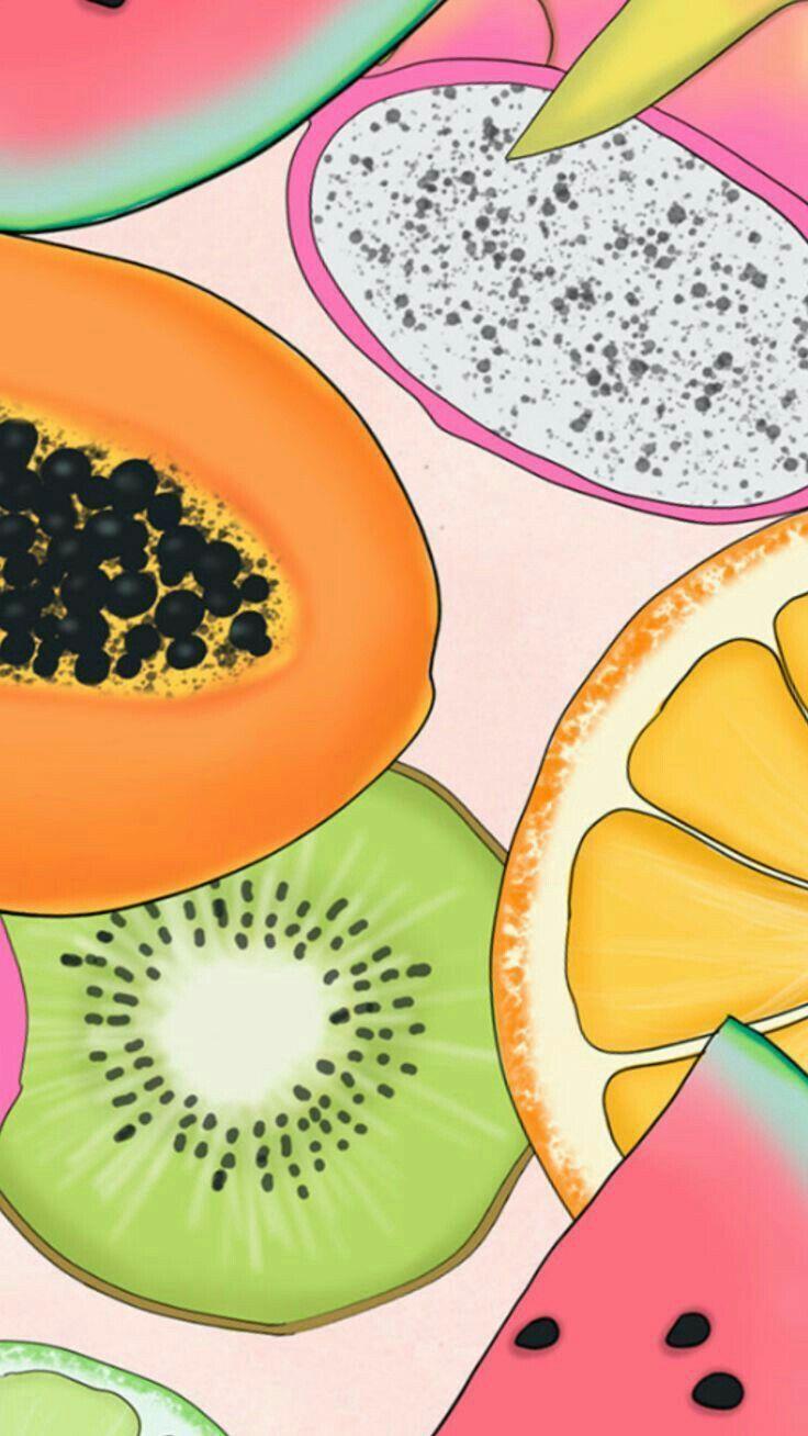 Fruits background desktop wallpaper cute vector Stock Vector Image  Art   Alamy